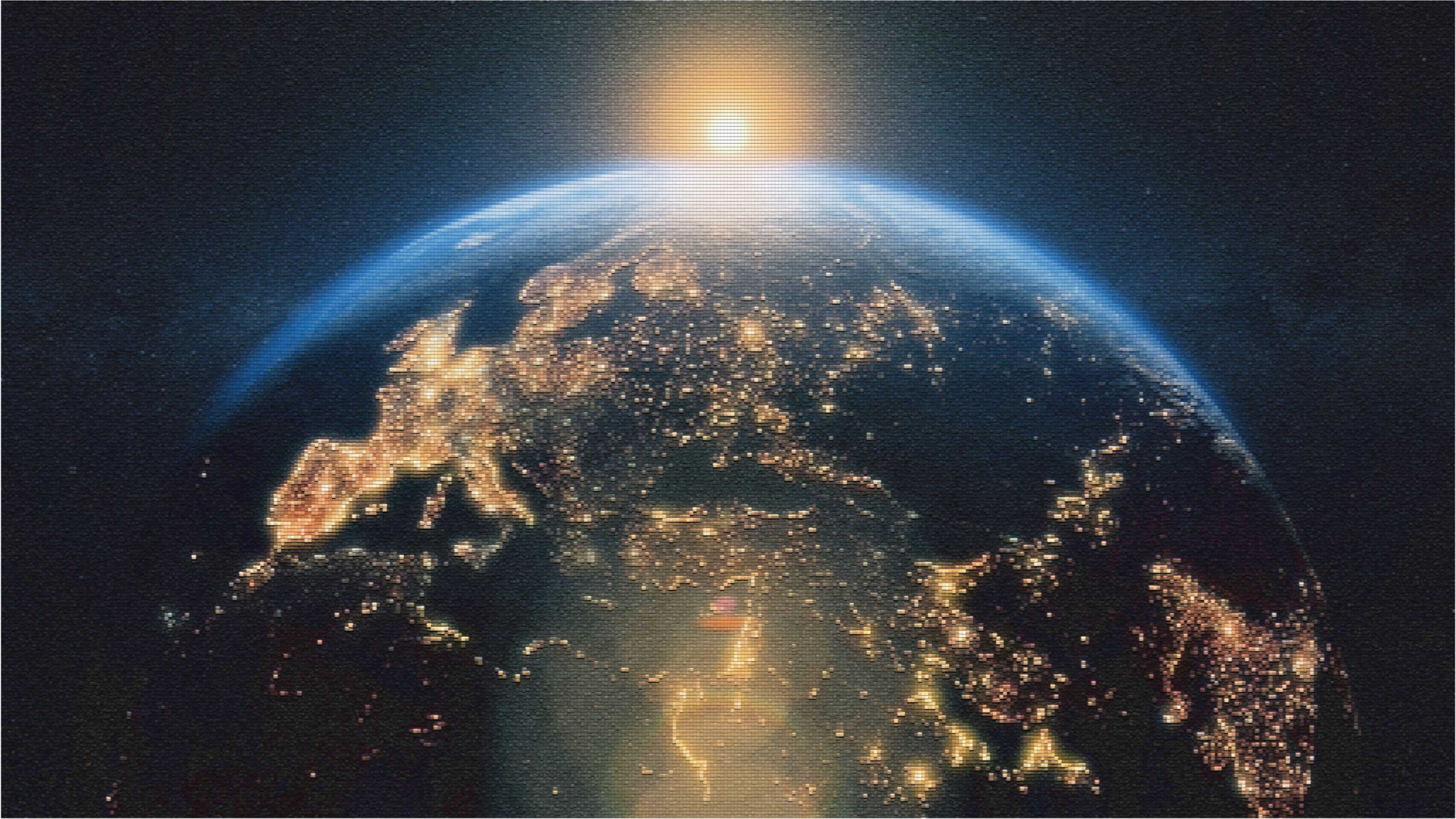 Earth from above world map vinyl rug - TenStickers