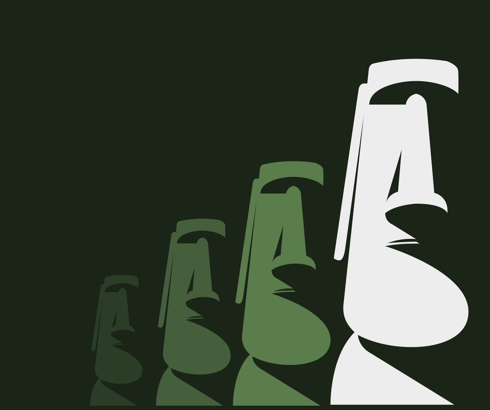 Moai Statues Outline living room vinyl rug - TenStickers