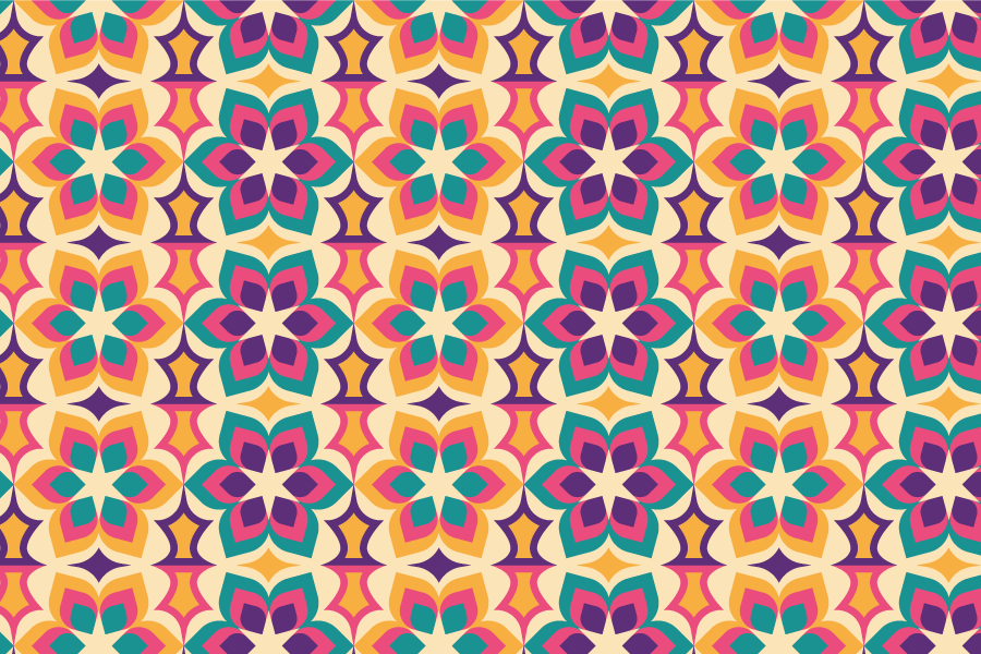 Lively floral arrangement mosaic vinyl rug - TenStickers