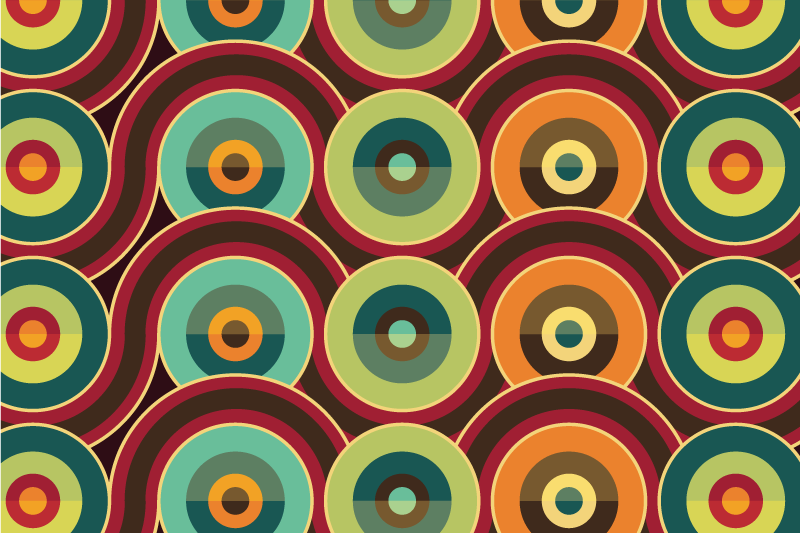Retro repeated circles  vintage rug - TenStickers