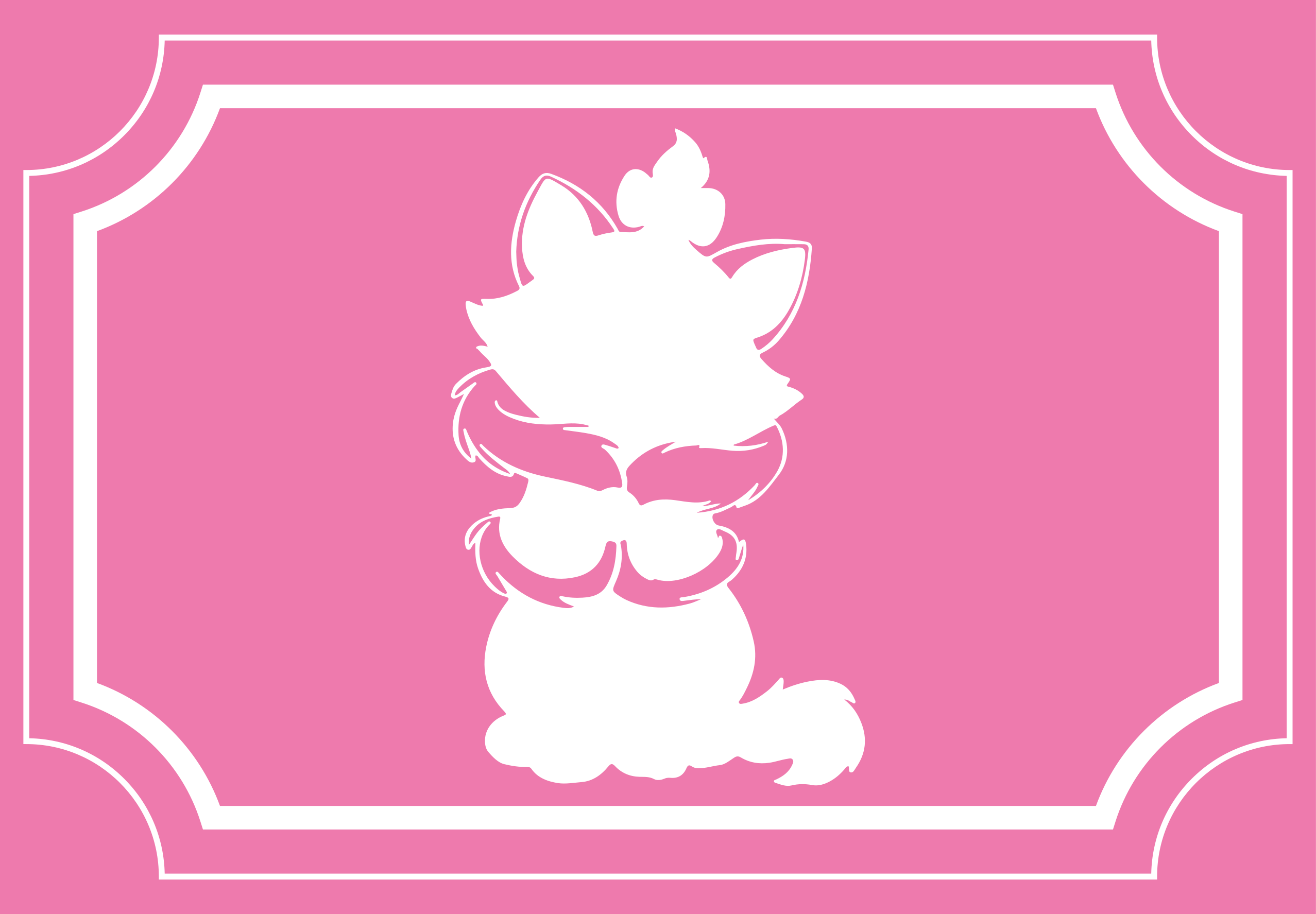 Cute Cat Silhouette kids vinyl rug - TenStickers