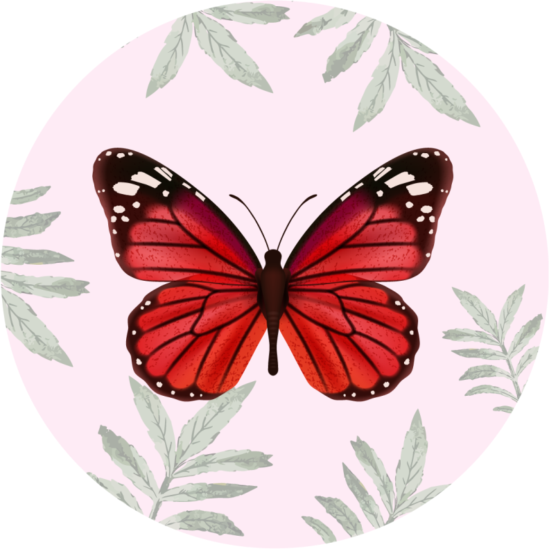 Butterfly Design floral vinyl rug - TenStickers