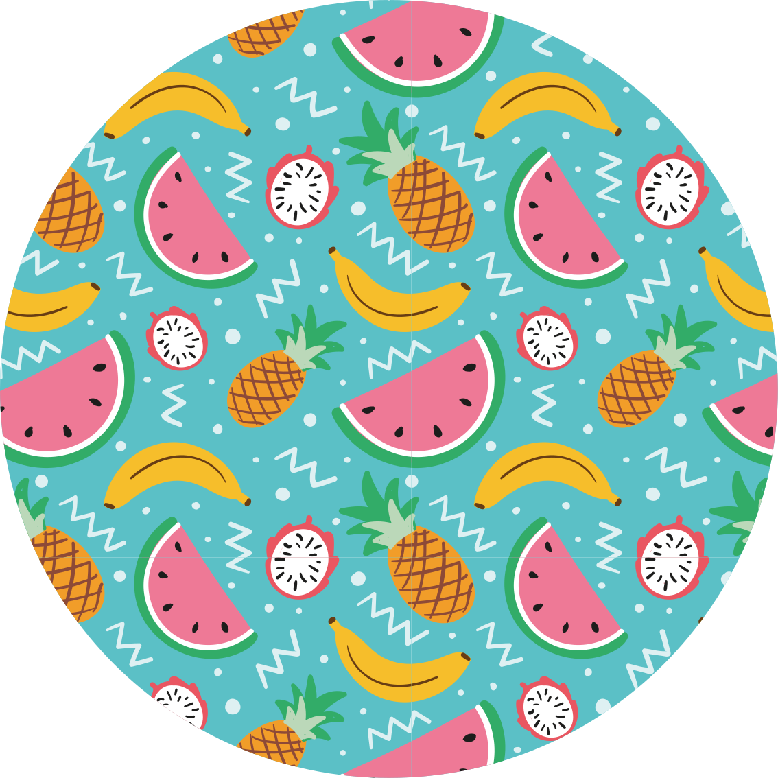 Tropical fruit fun kitchen vinyl rug - TenStickers