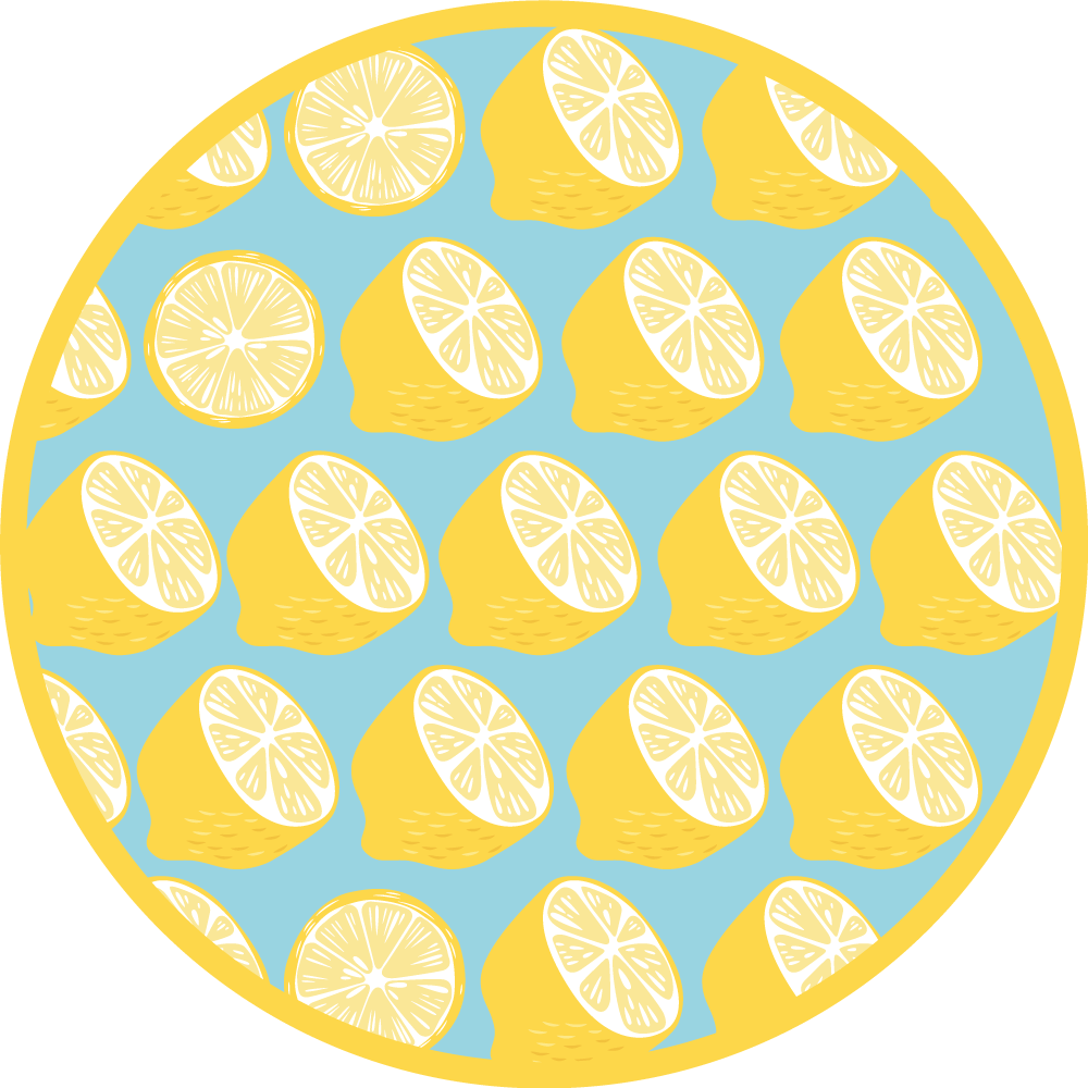 Lemon slices design kitchen floor tiles mat - TenStickers