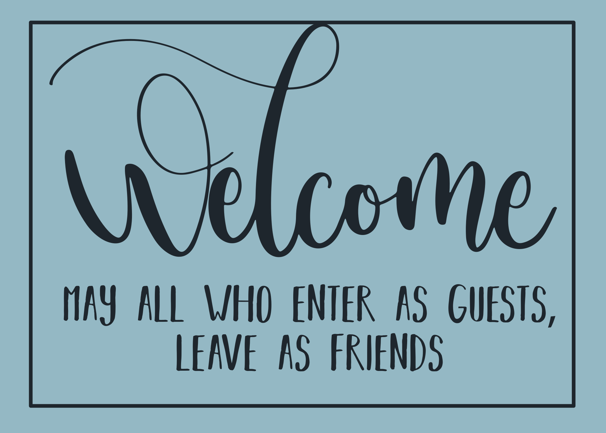 May all guests be friends entrance hall vinyl rug - TenStickers