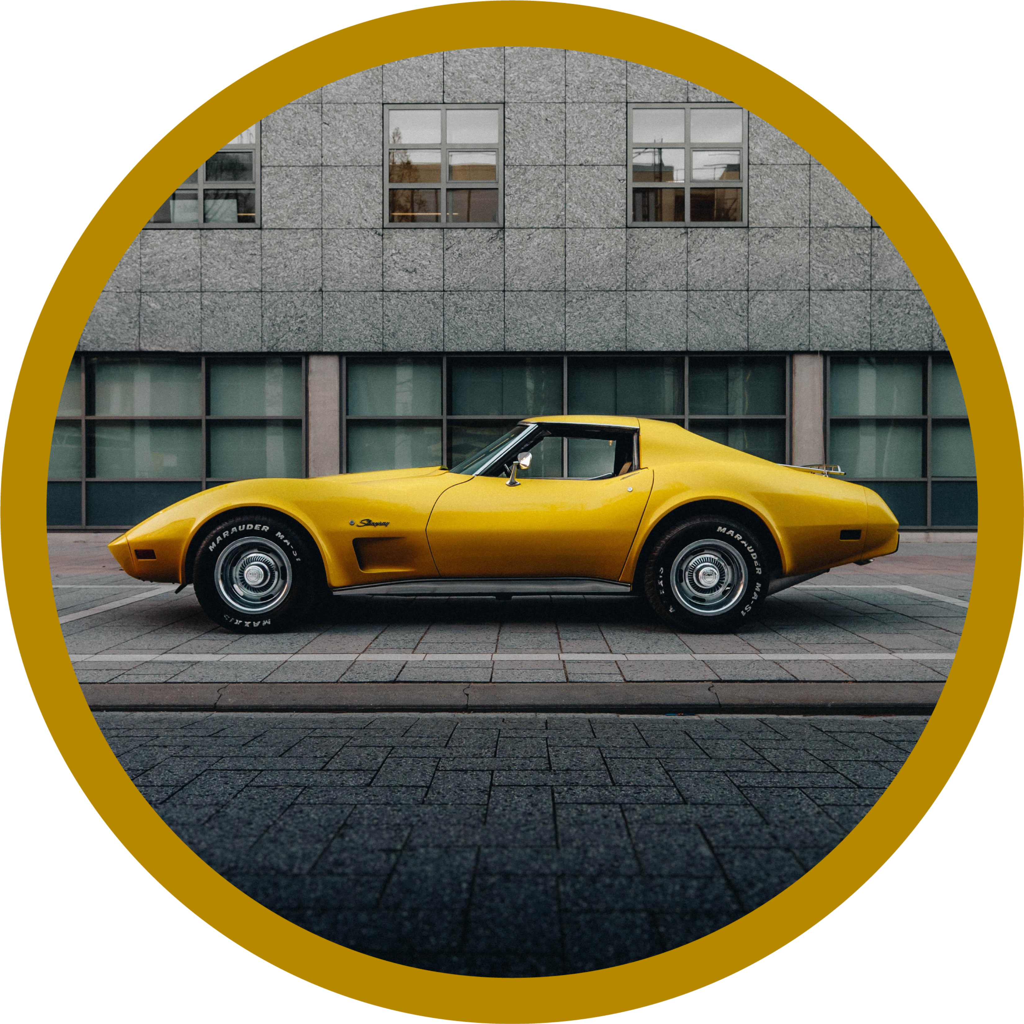 Classic yellow car teen vinyl rug - TenStickers