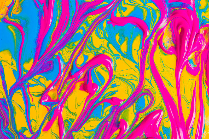 Vibrant Swirl Patterns modern vinyl rug - TenStickers