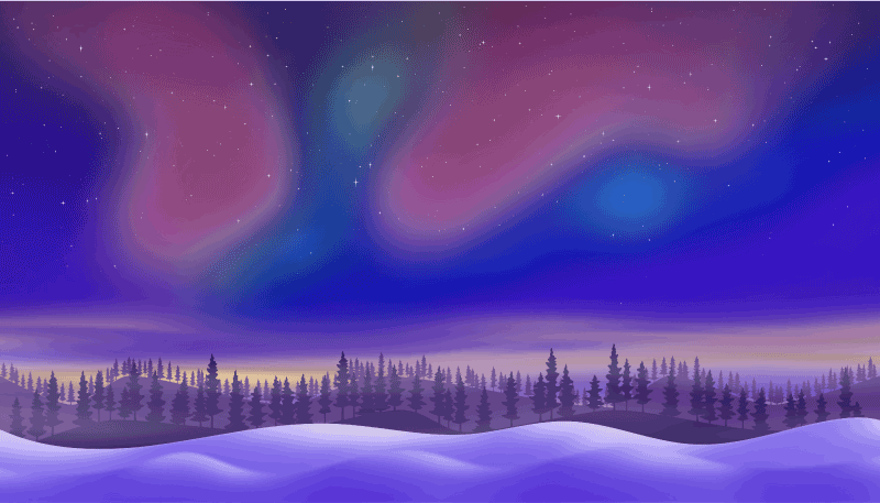 Aurora Night Sky nature vinyl rug - TenStickers