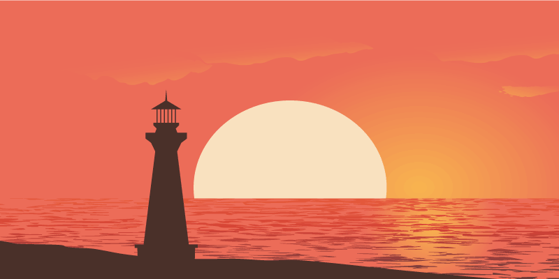 Coastal Sunset View nature vinyl rug - TenStickers