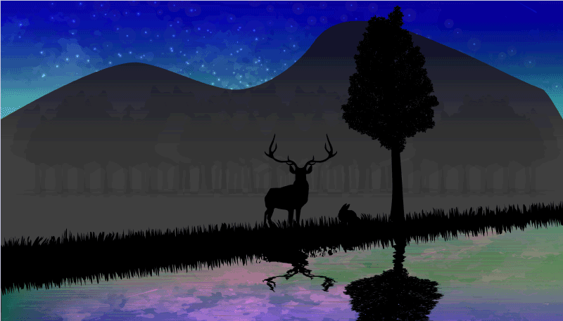 Scenic Silhouette View nature vinyl rug - TenStickers