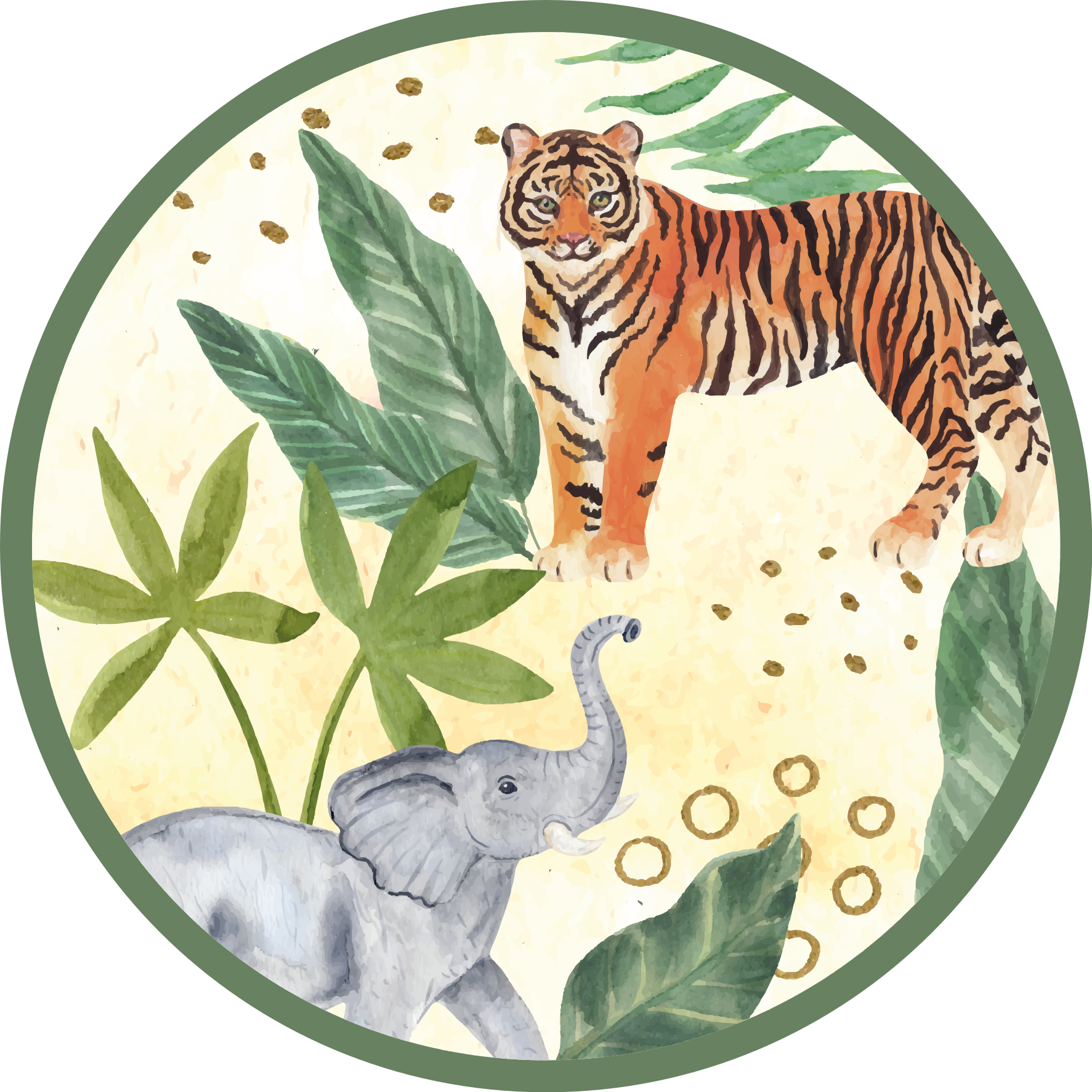 Tropical wildlife scene animal vinyl rug - TenStickers