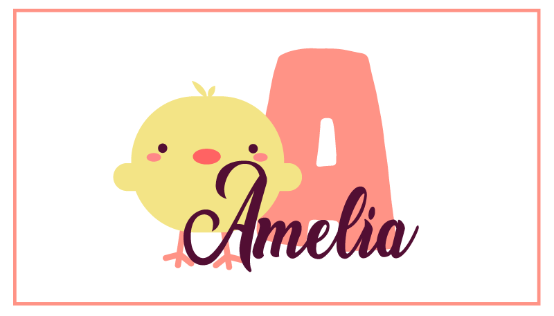 Chick with name and initial nursery vinyl rug - TenStickers
