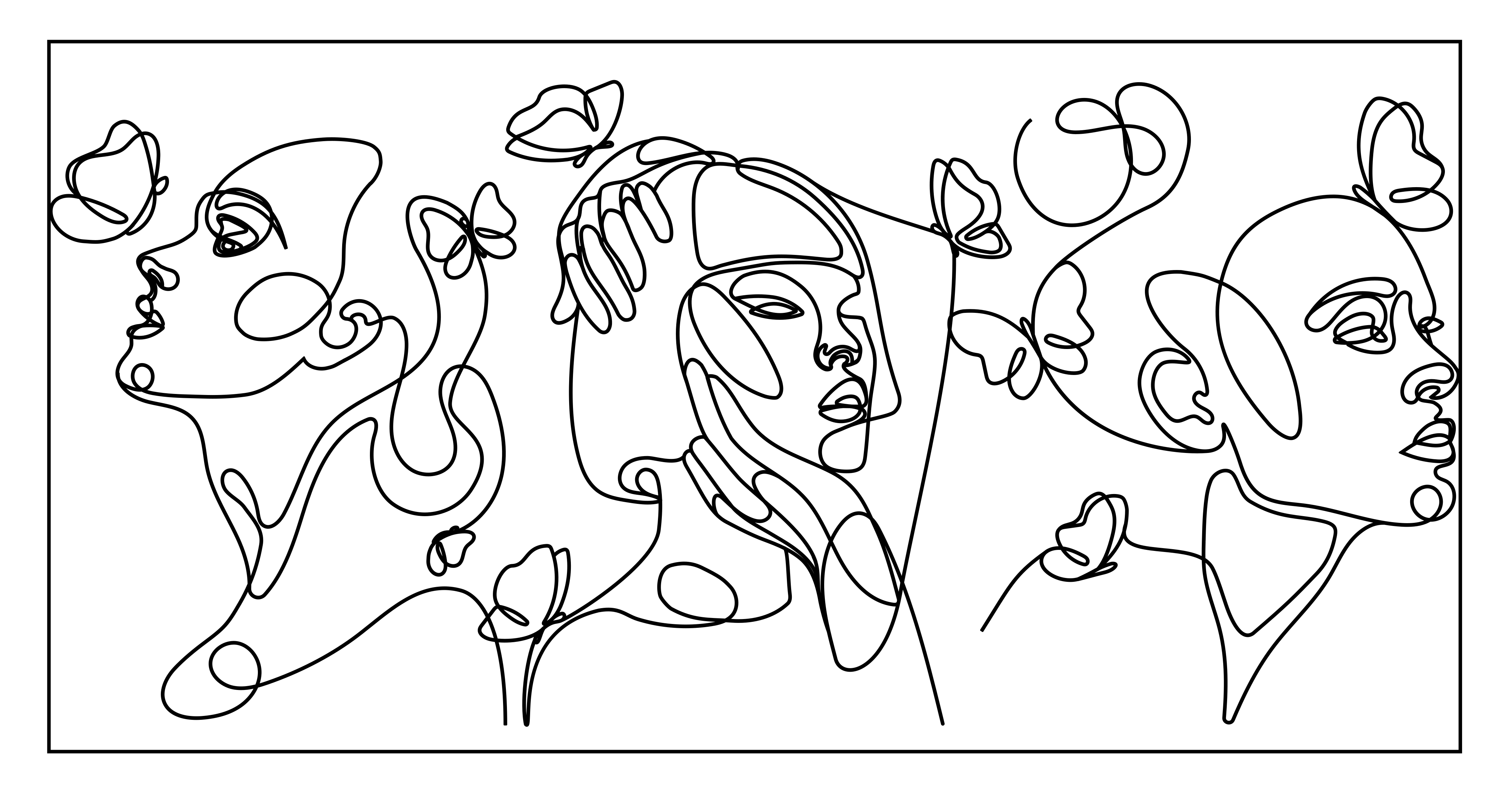 Three women silhouette custom rug - TenStickers