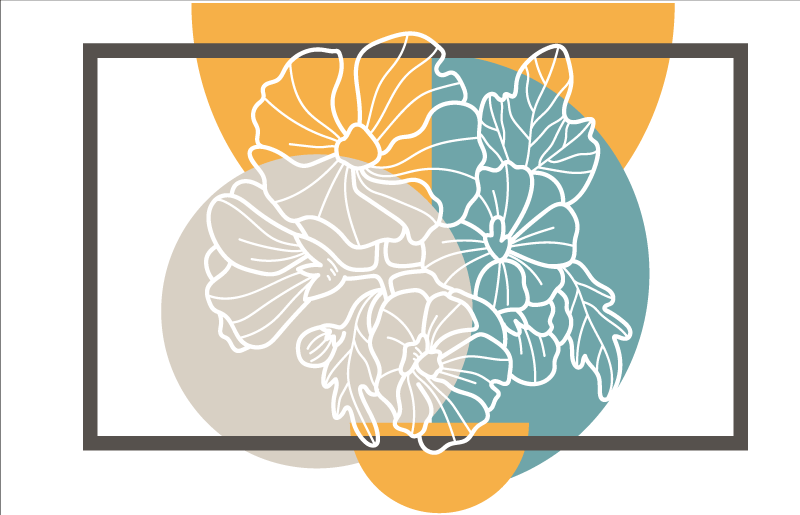 Floral vinyl rug modern floral touch - TenStickers