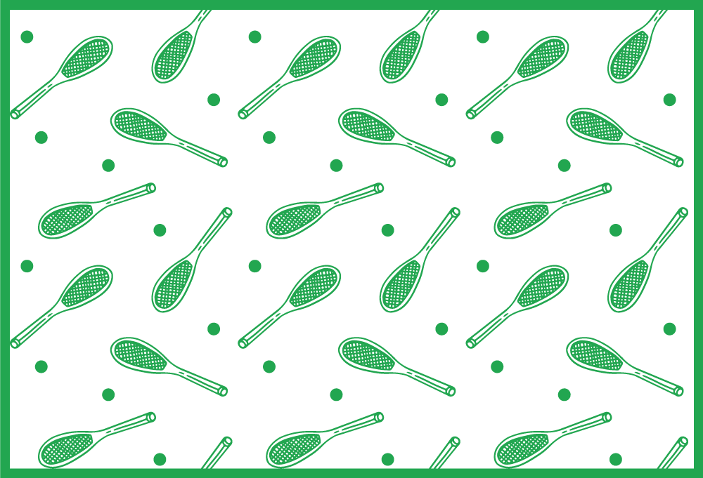 Kids vinyl rug tennis racket design - TenStickers