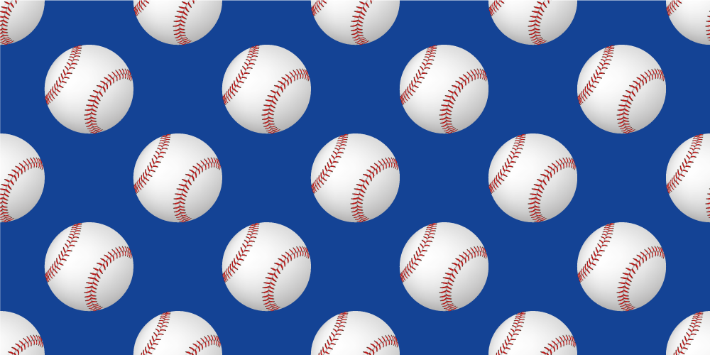 Baseballs on a blue background rectangular rug - TenStickers