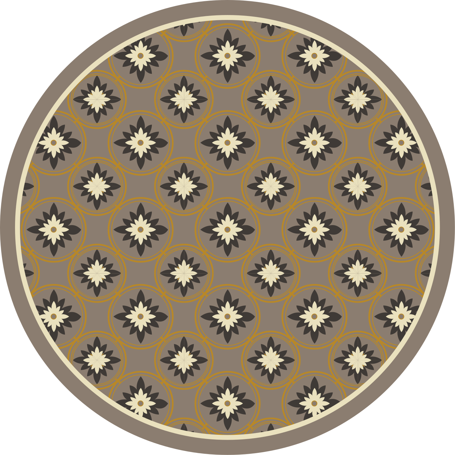 Patterned Circle mosaic vinyl rug - TenStickers