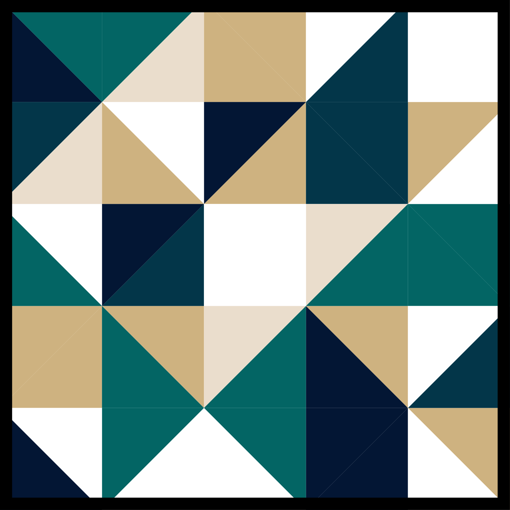 Triangular Color Blocks geometric vinyl rug - TenStickers