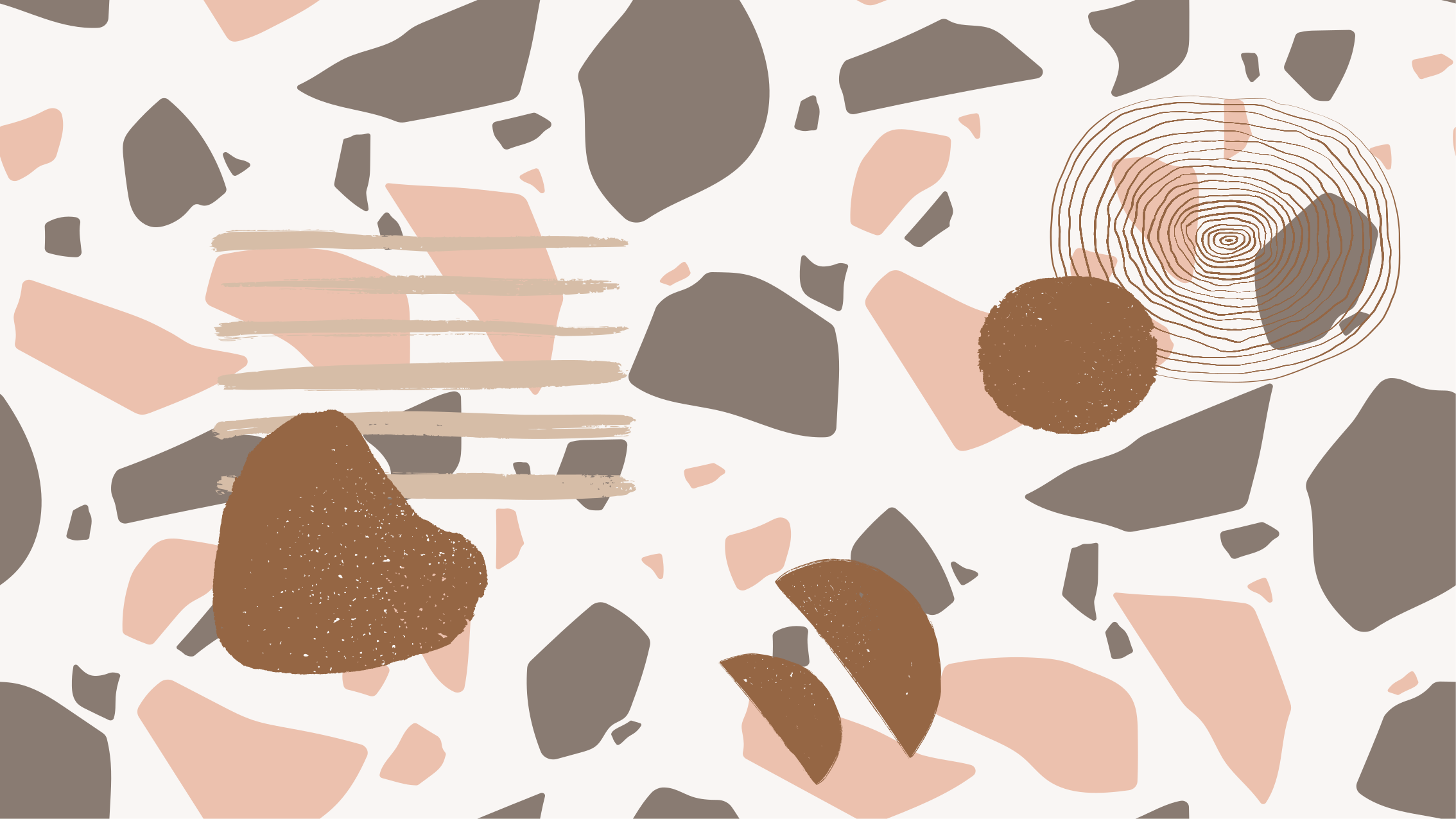 Abstract terrazzo shapes textured vinyl rug - TenStickers
