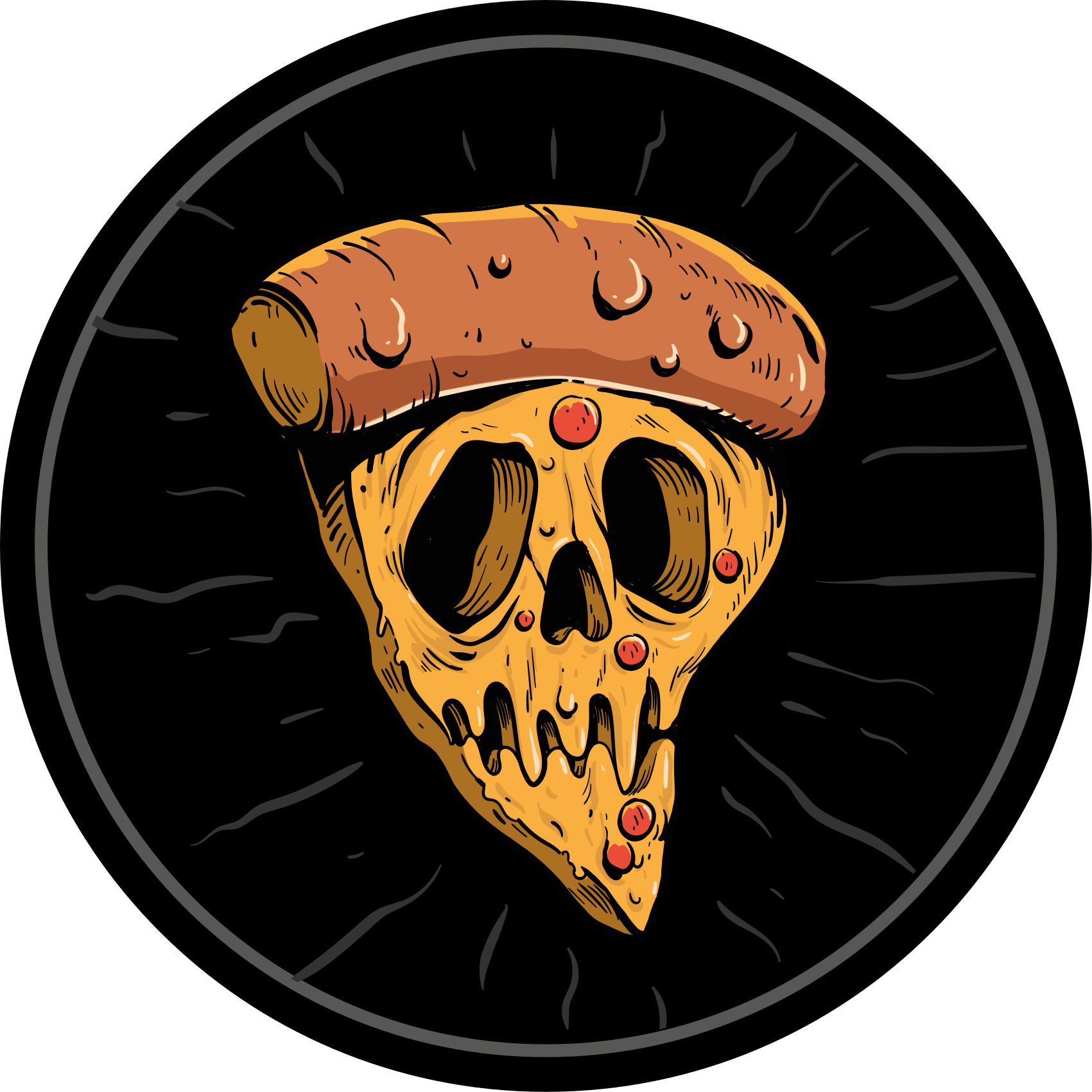 Skull Pizza Slices teen vinyl rug - TenStickers