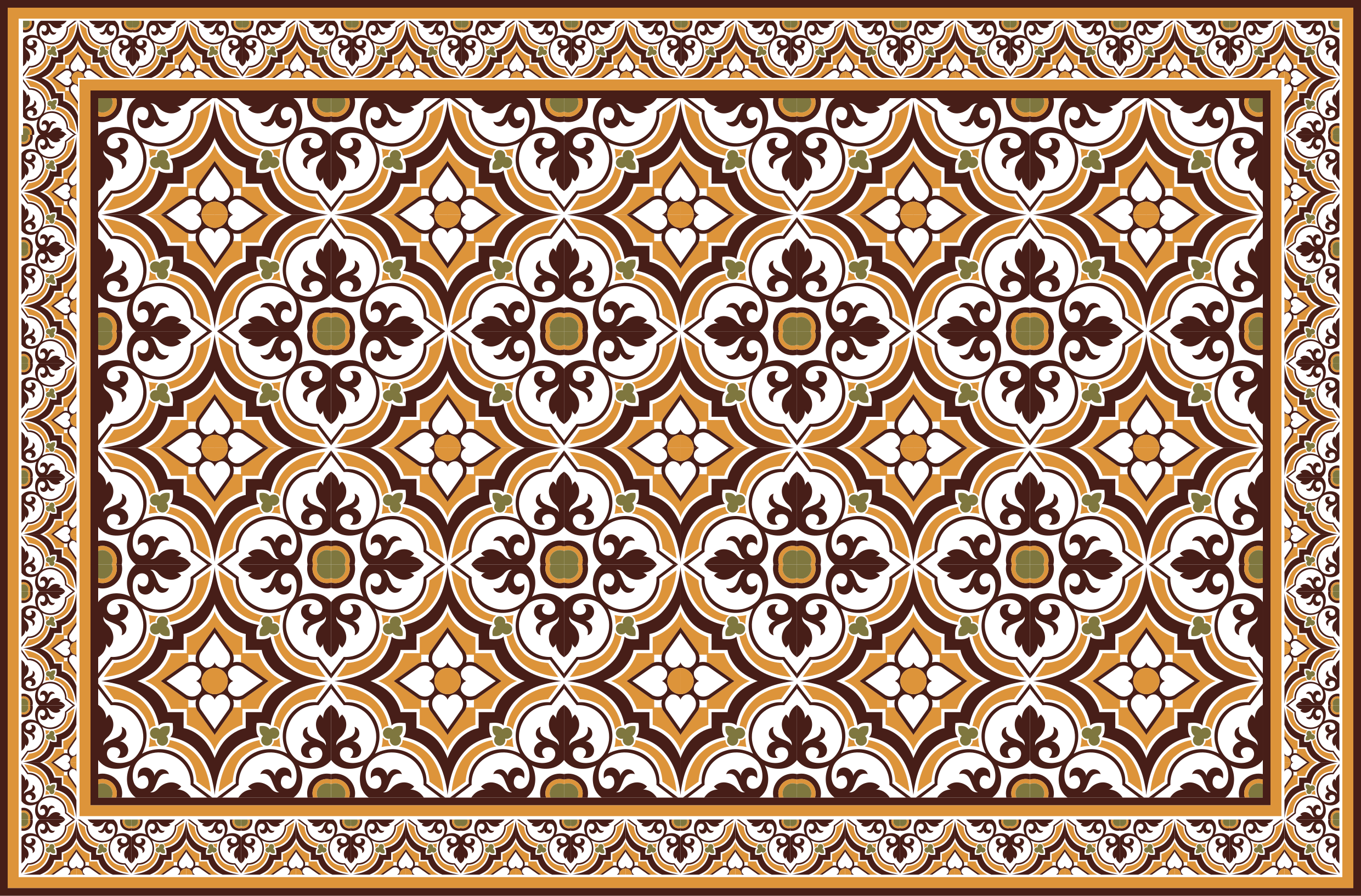 Elaborate Mosaic Arrangement tile vinyl rug - TenStickers