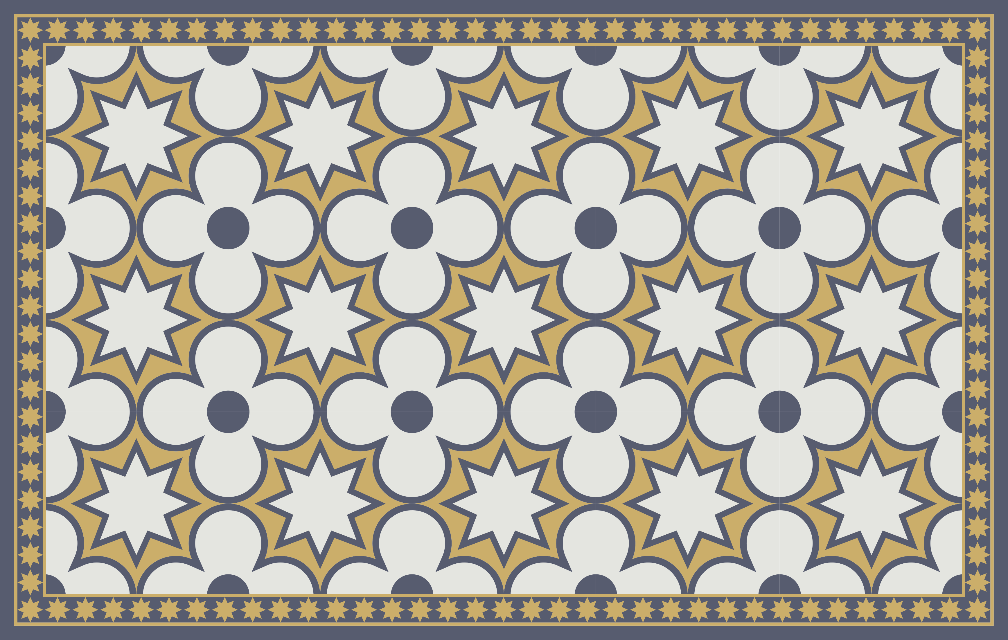 Yellow and blue stars pattern tile carpet - TenStickers