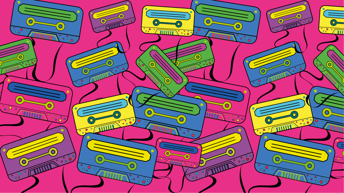 Vintage Cassette Motif teen vinyl rug - TenStickers