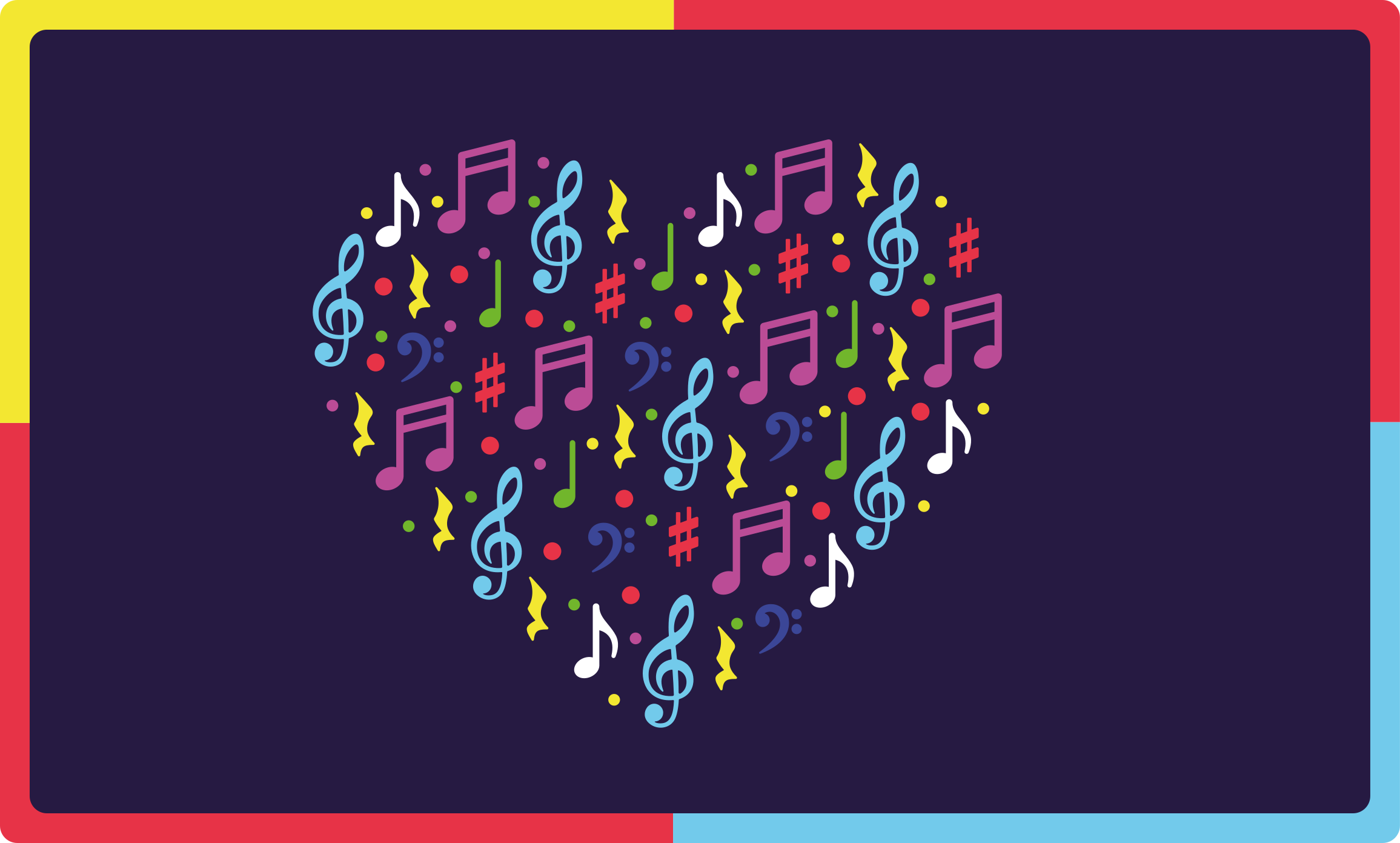 Kids vinyl rug colorful melody heart - TenStickers