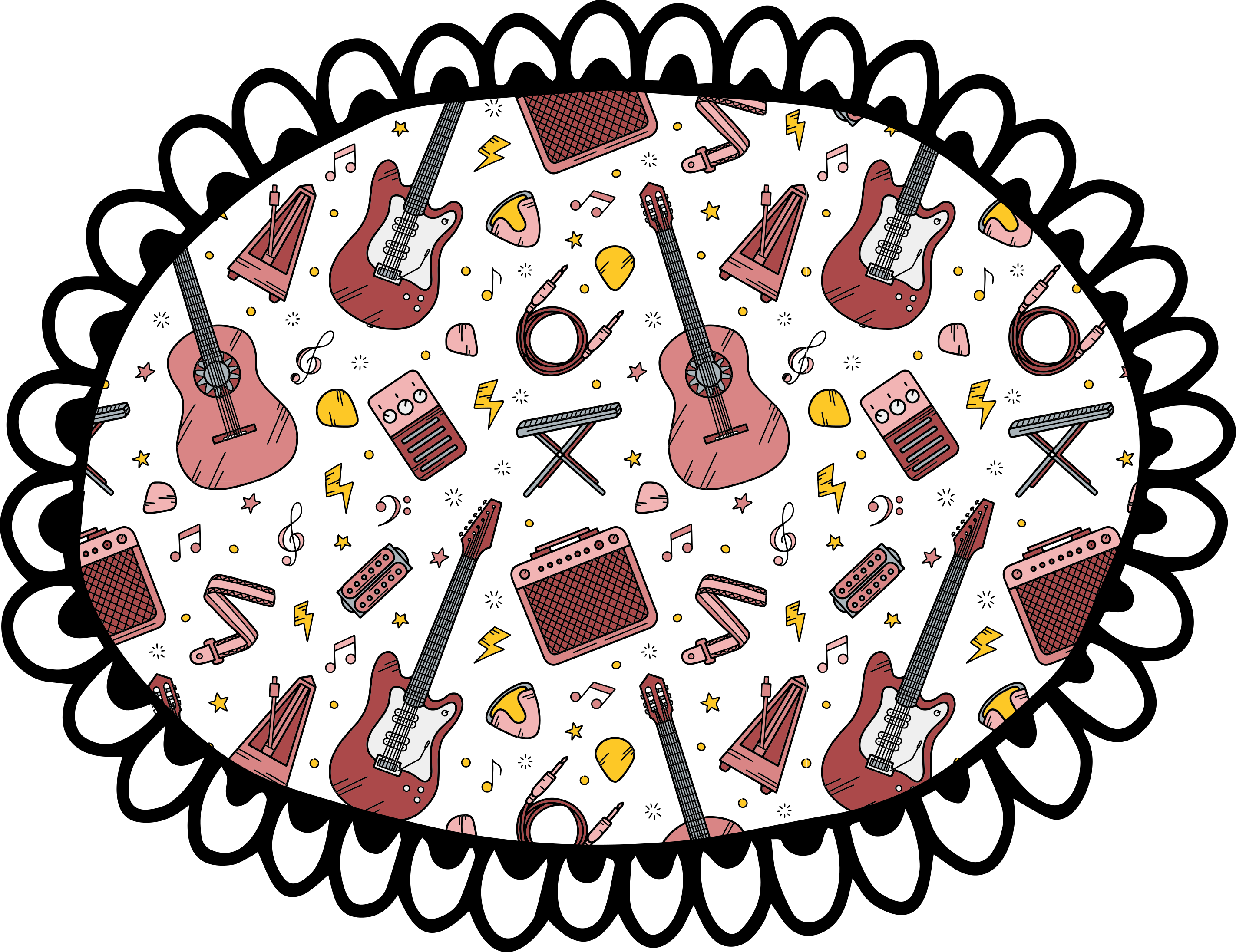 Musical Elements Motif kids vinyl rug - TenStickers