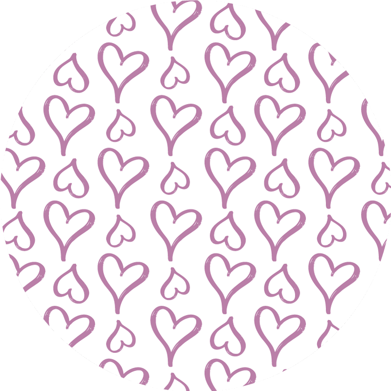 Textured vinyl rug with pink heart design - TenStickers