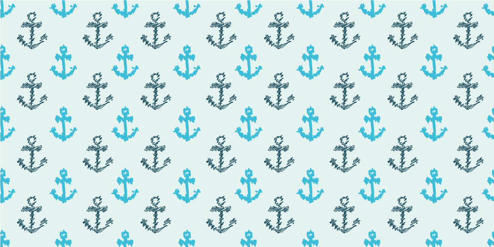 Anchor Pattern bathroom vinyl rug - TenStickers