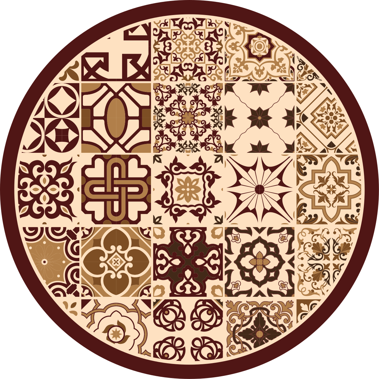 Vibrant Mosaic Compositions tile vinyl rug - TenStickers