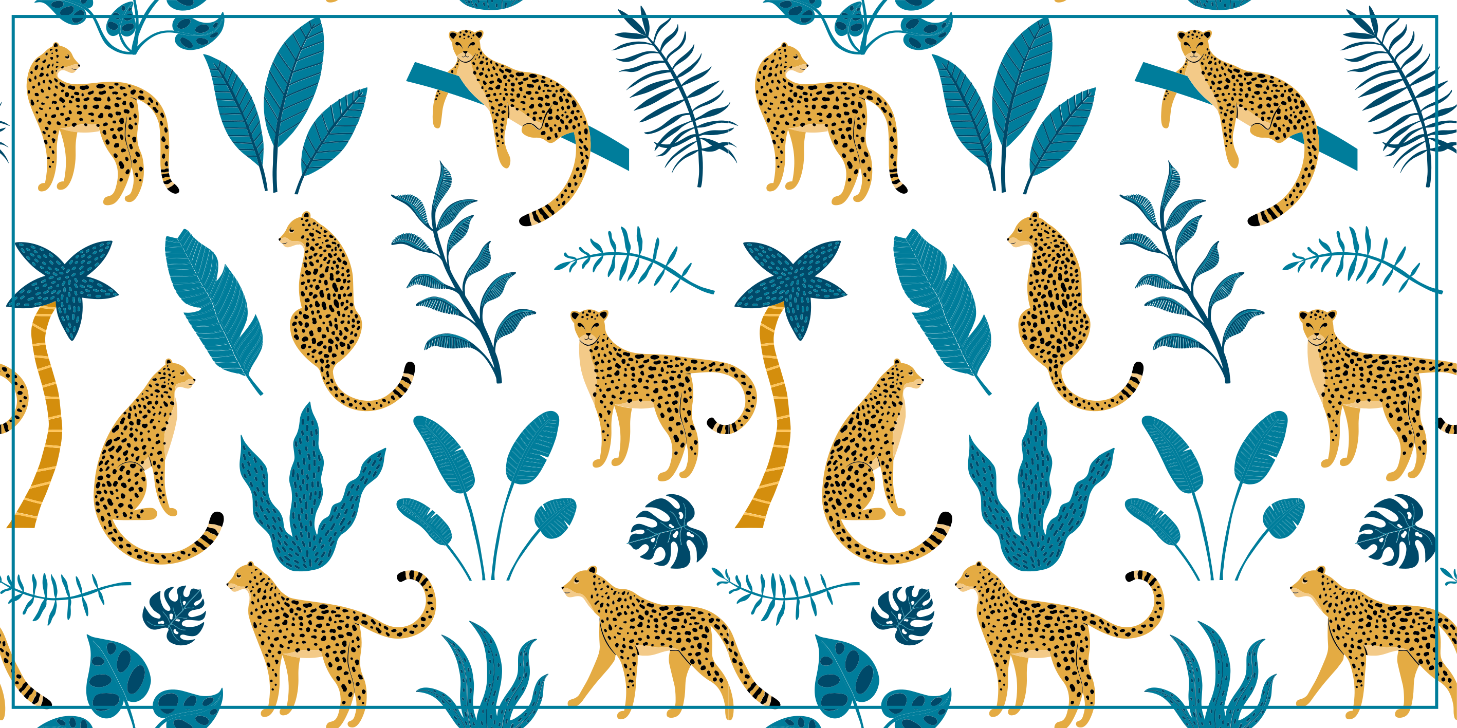 Tropical Leopard Pattern nursery vinyl rug - TenStickers