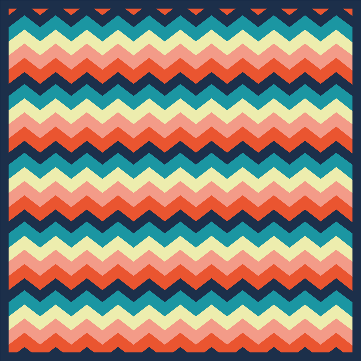 Striped vinyl rug with vibrant chevron pattern - TenStickers