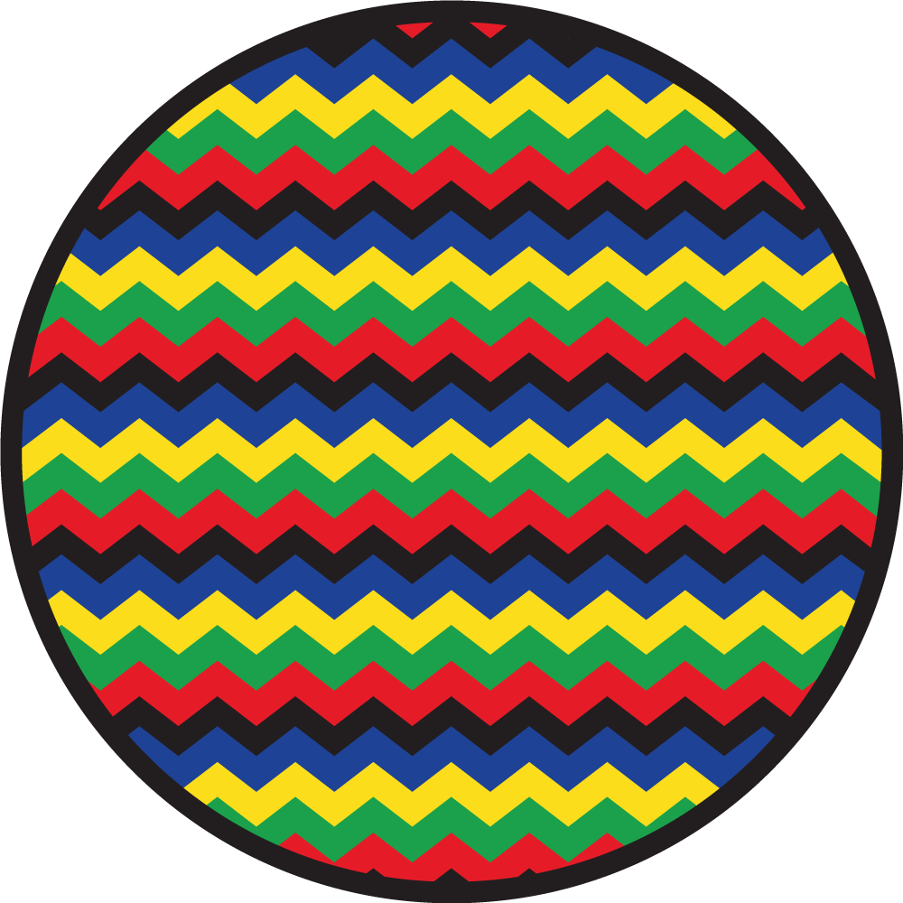 Geometric vinyl rug in colorful zigzag style - TenStickers