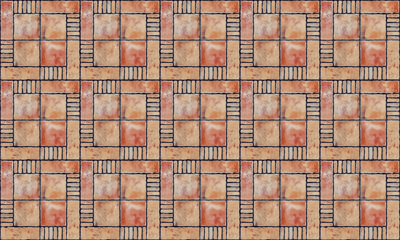 Brown rustic stone squares tile carpet - TenStickers