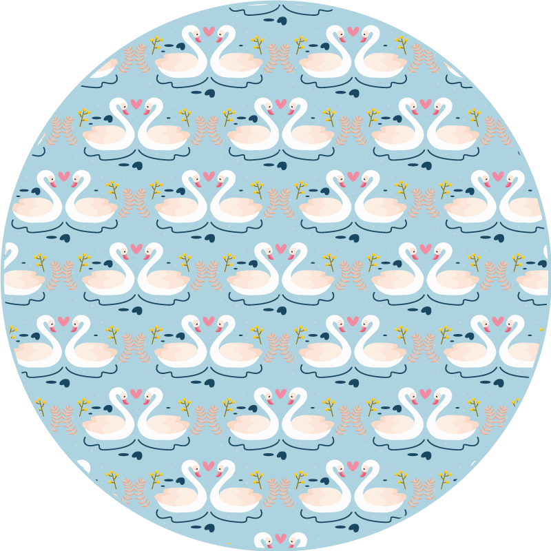 Charming swan pattern animal vinyl rug - TenStickers