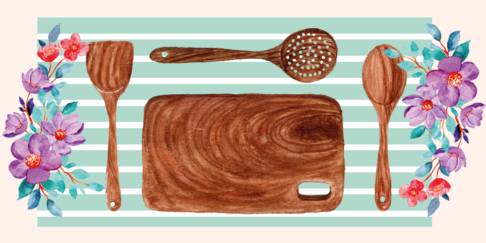 Floral kitchen rug kitchen vinyl rug - TenStickers