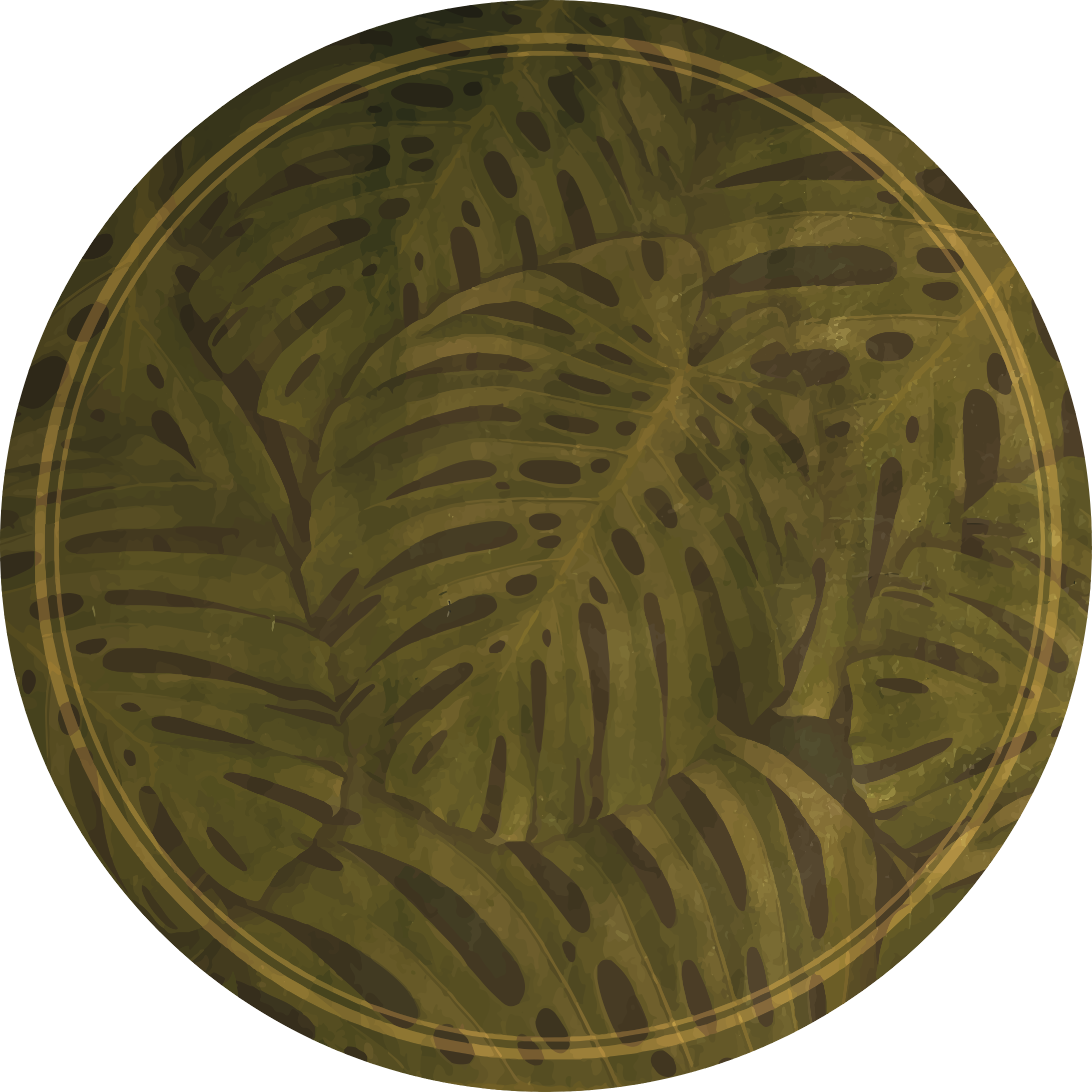 Tropical leaf print floral vinyl rug - TenStickers