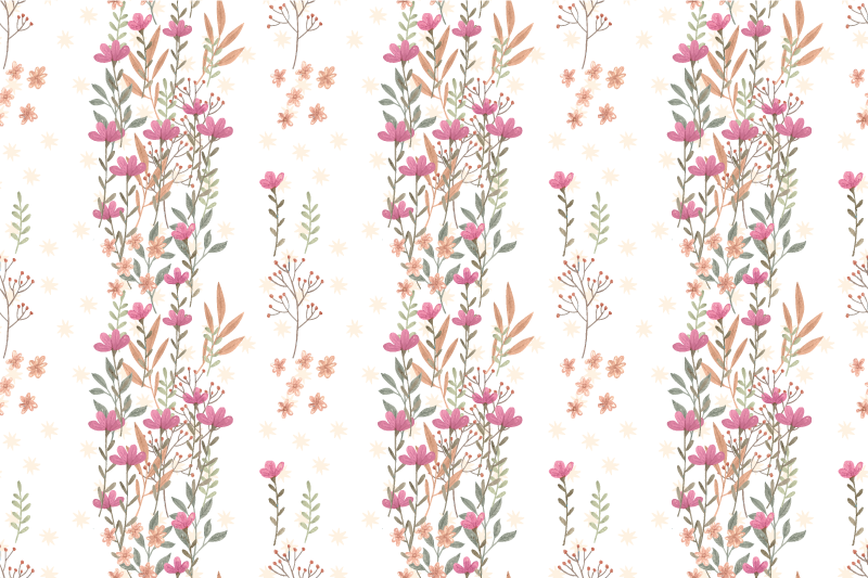 Floral vinyl rug with blooming design - TenStickers