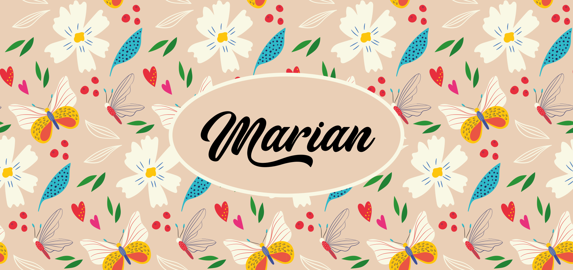 Custom beige floral bedroom vinyl rug - TenStickers