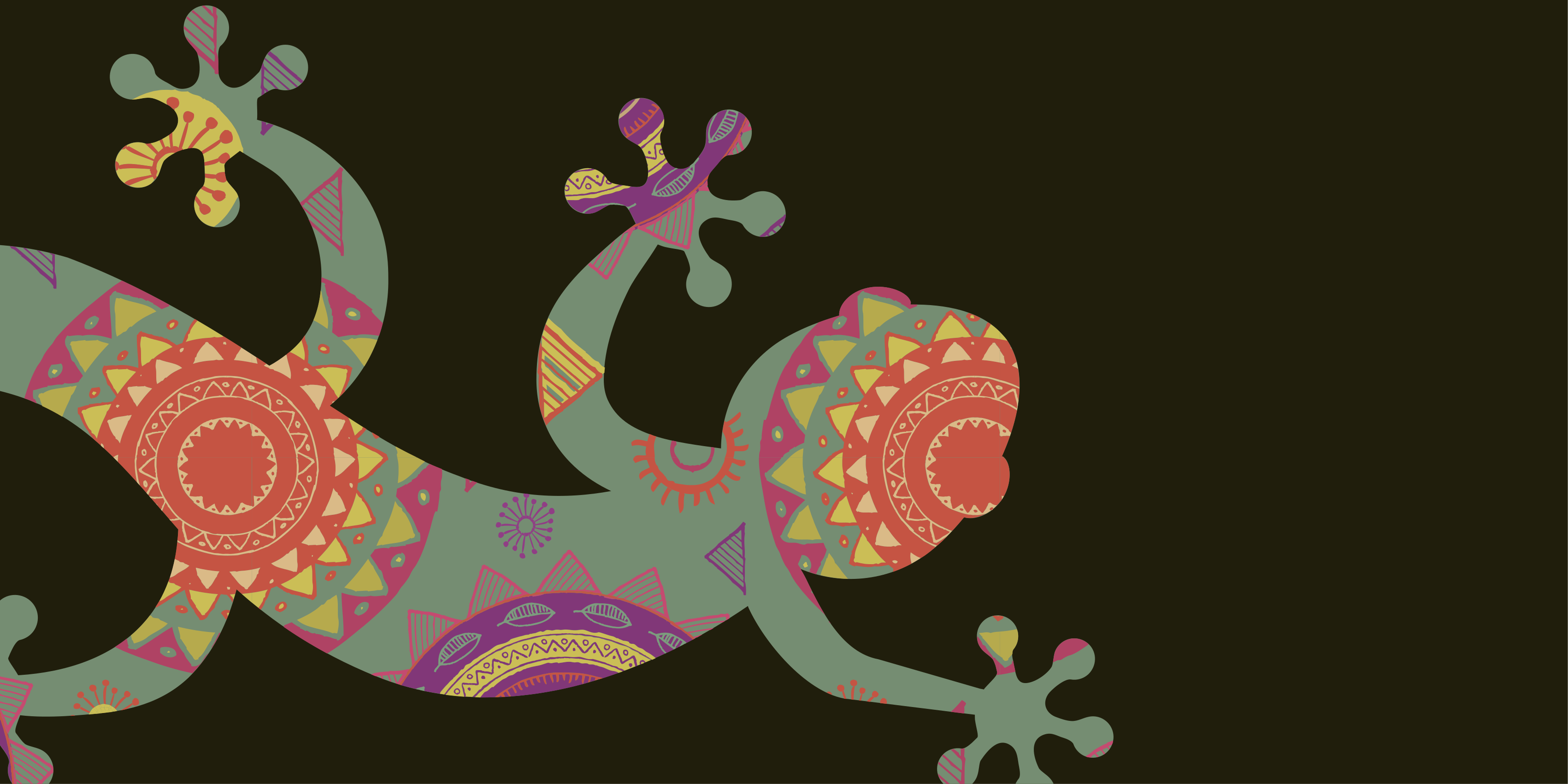 Colorful Geometric Lizard mandala vinyl rug - TenStickers