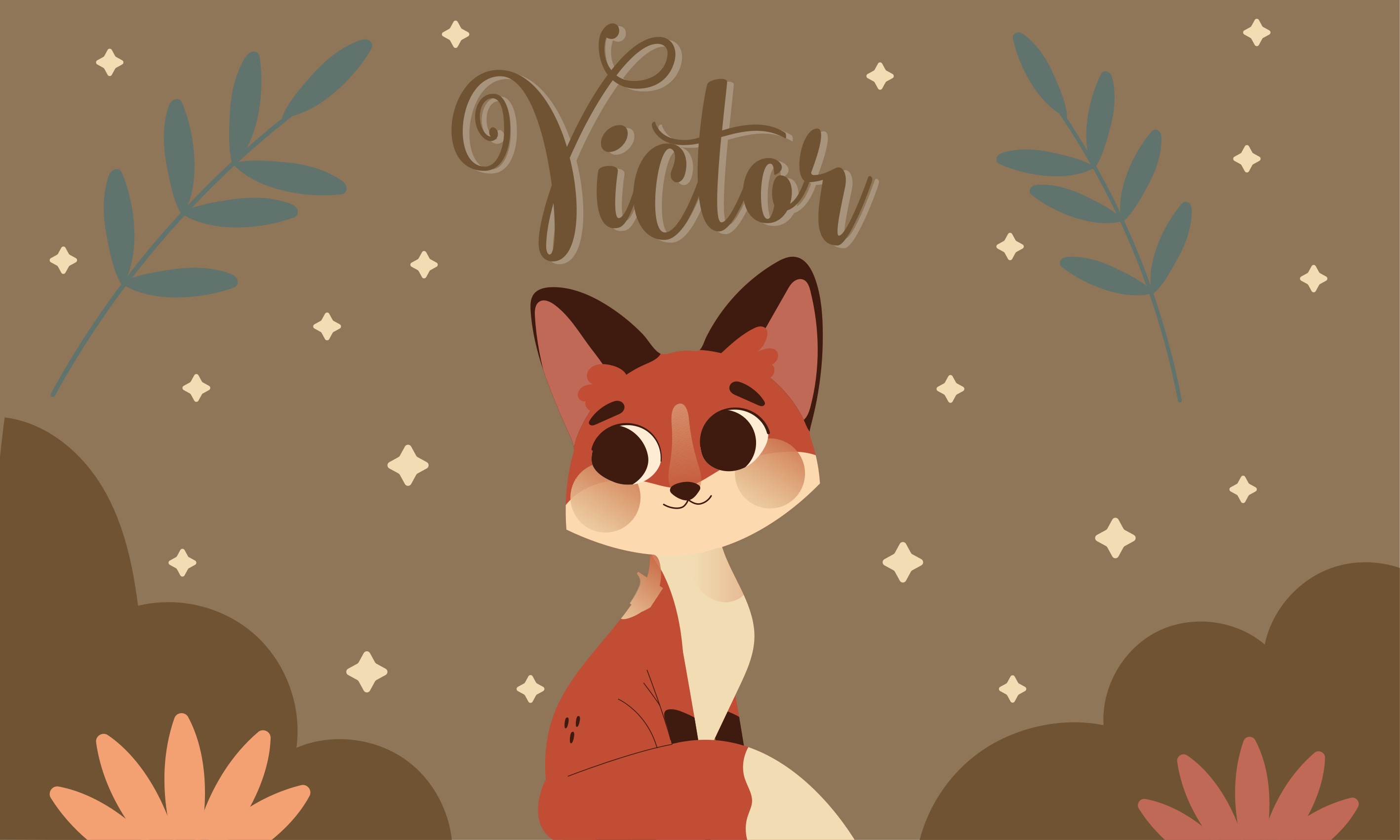 Cute Fox Design custom vinyl rug - TenStickers