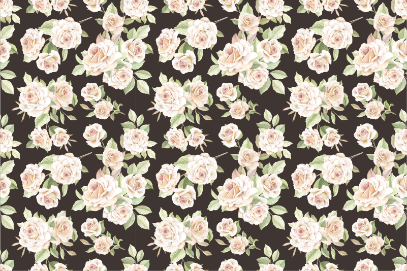 Floral vinyl rug with rose floral design - TenStickers