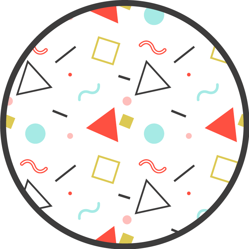 Geometric vinyl rug in colorful shapes - TenStickers