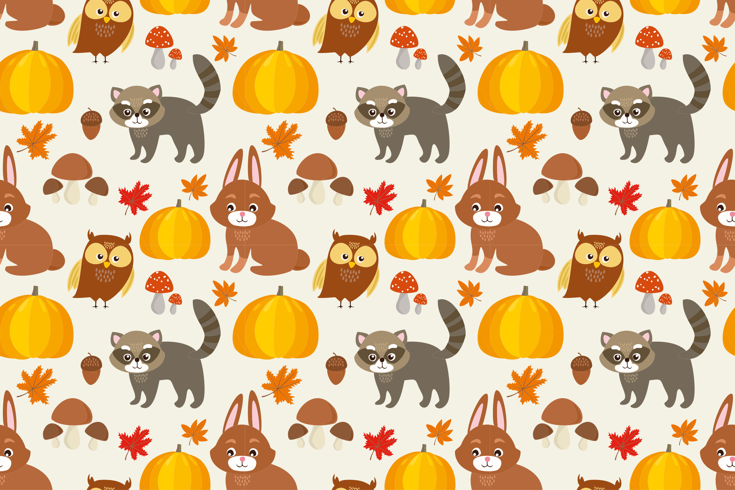 Autumn Animal Characters nursery vinyl rug - TenStickers