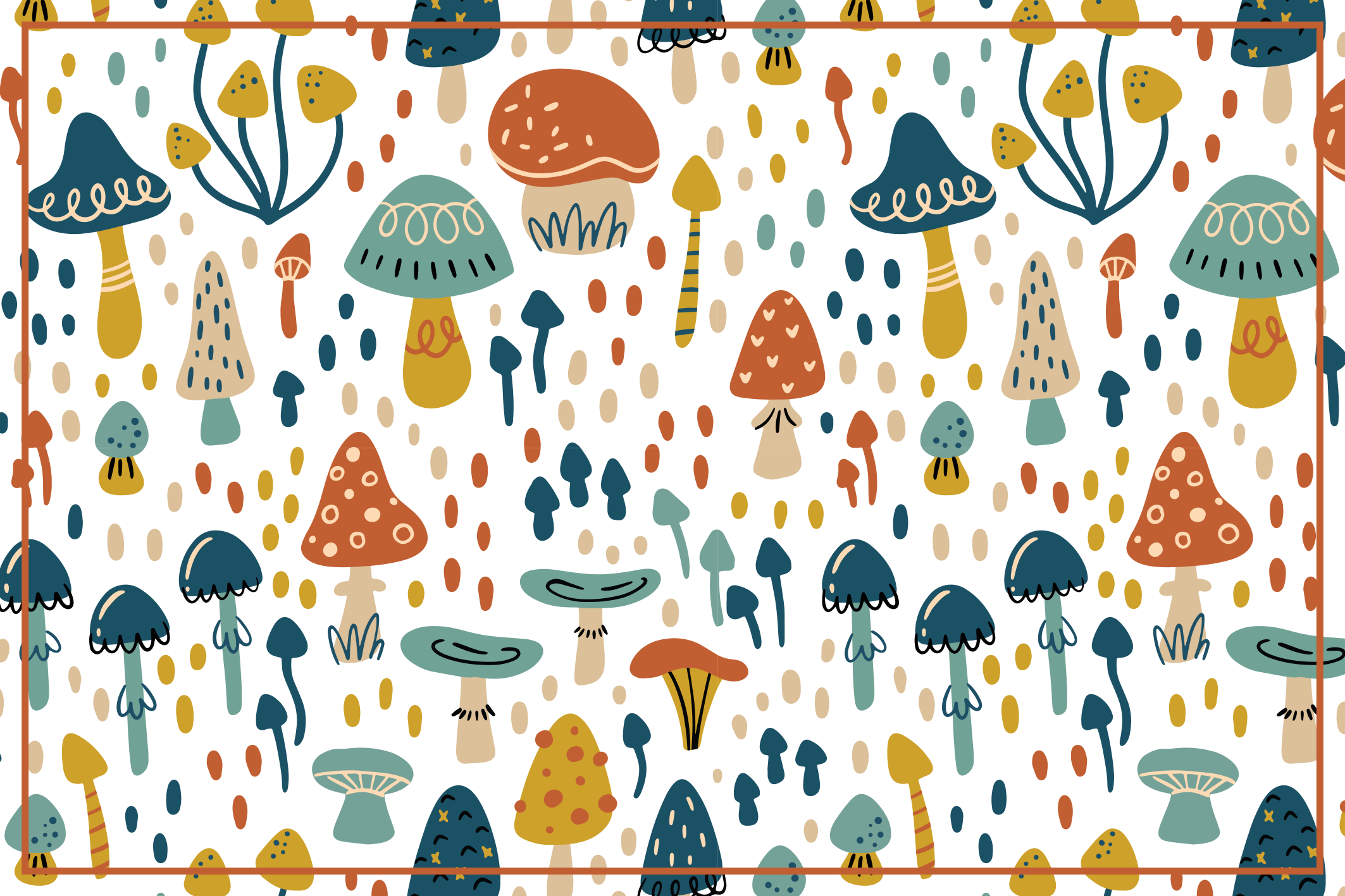 Colorful Mushroom Theme kids vinyl rug - TenStickers