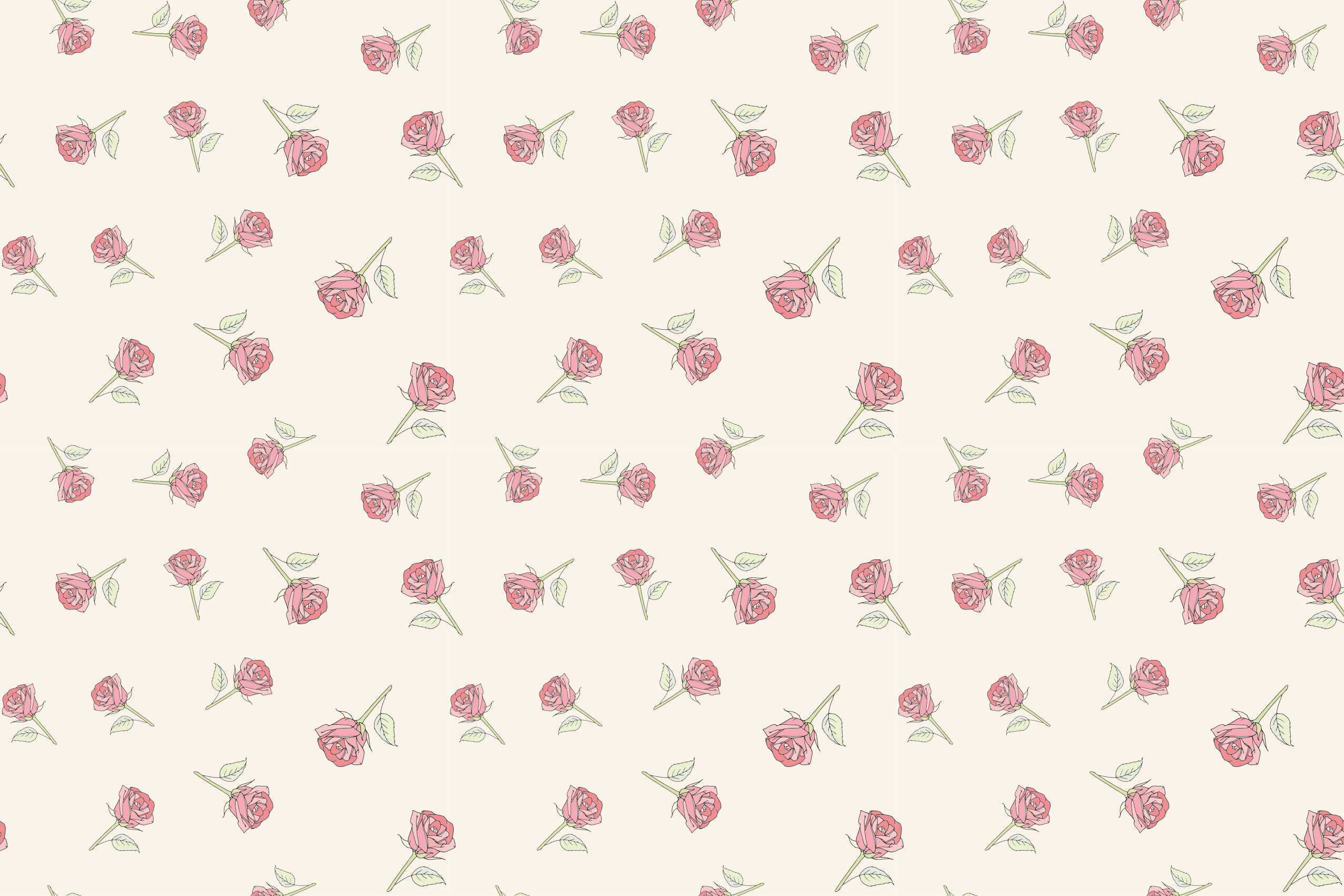 Charming Rose Pattern floral vinyl rug - TenStickers