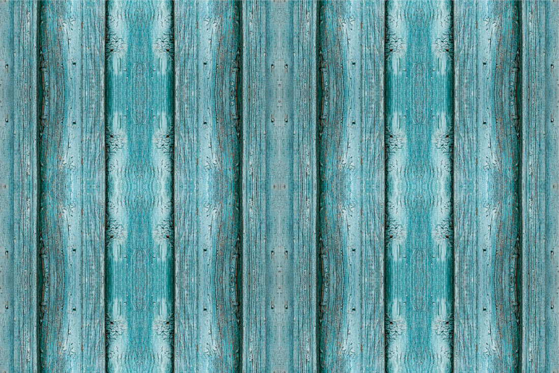 Distressed blue motif wood effect vinyl rug - TenStickers