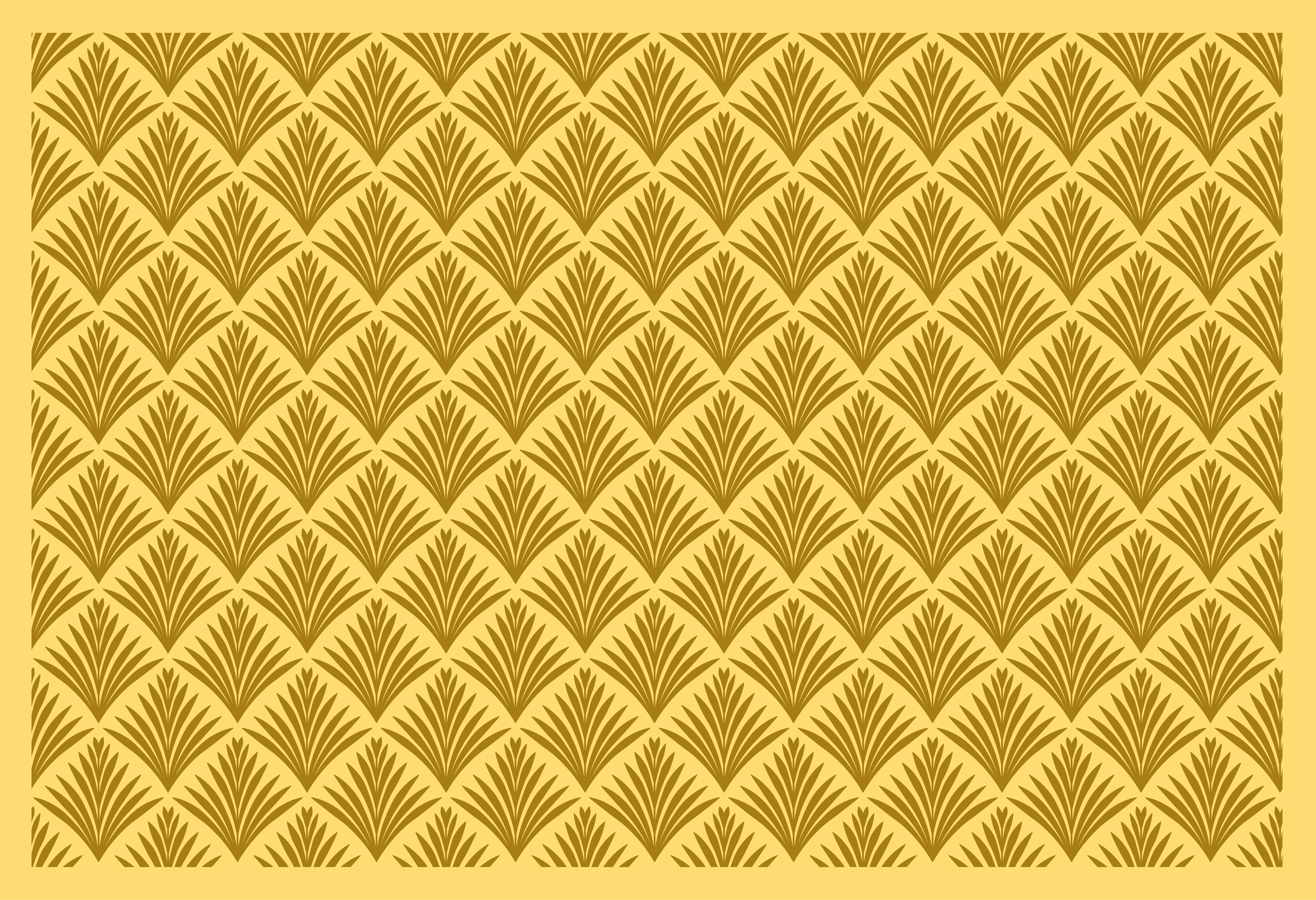 Art deco golden leaves tile carpet - TenStickers
